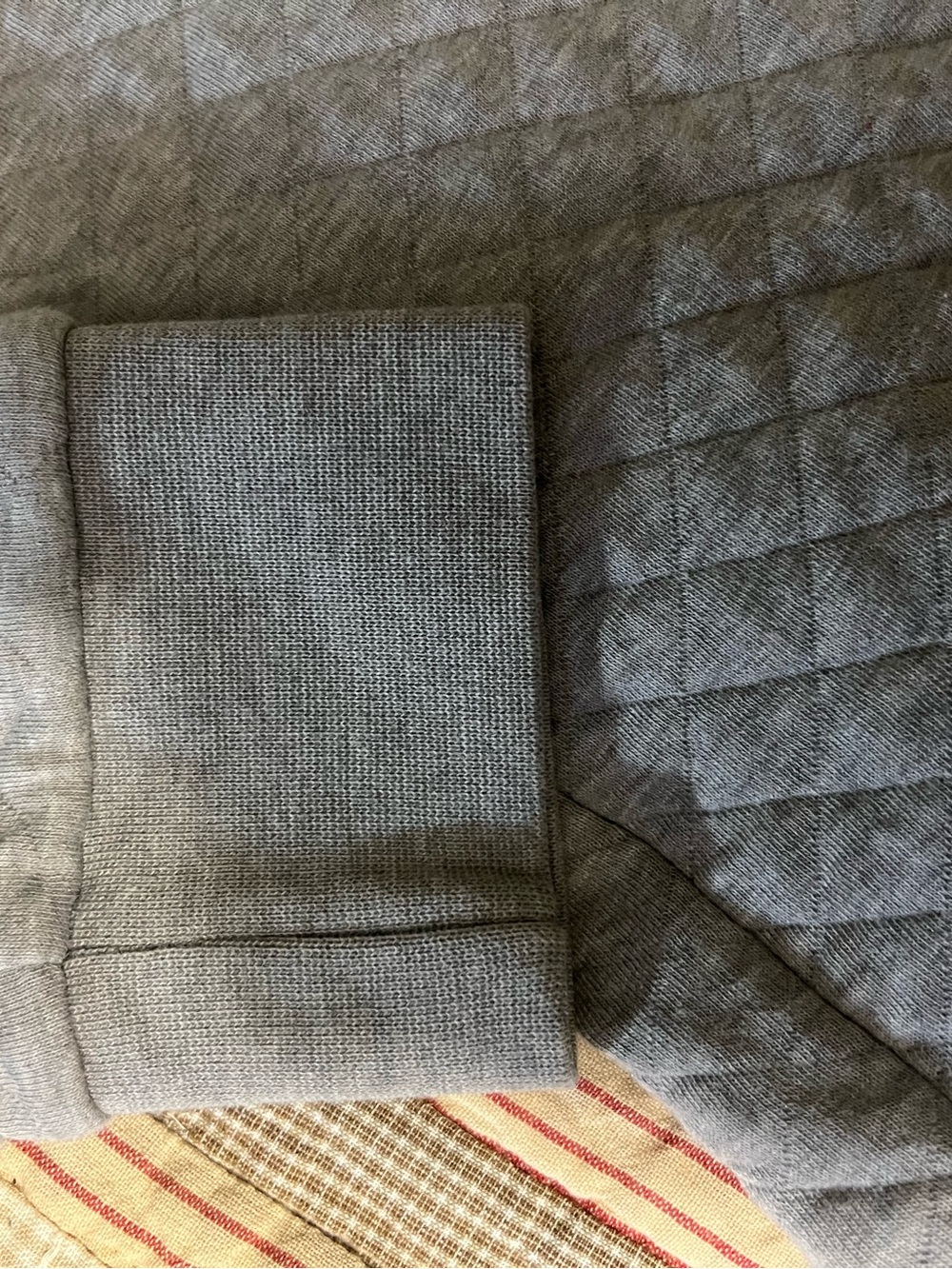 Patagonia Quilted Pullover in Heather Gray with Slate Blue Accents - Picture 3 of 6